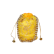 Elegant Handmade Yellow Cotton Potli Bag with Beadwork